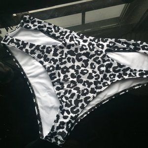 Black and White Cheetah Print Cut Out Bottoms